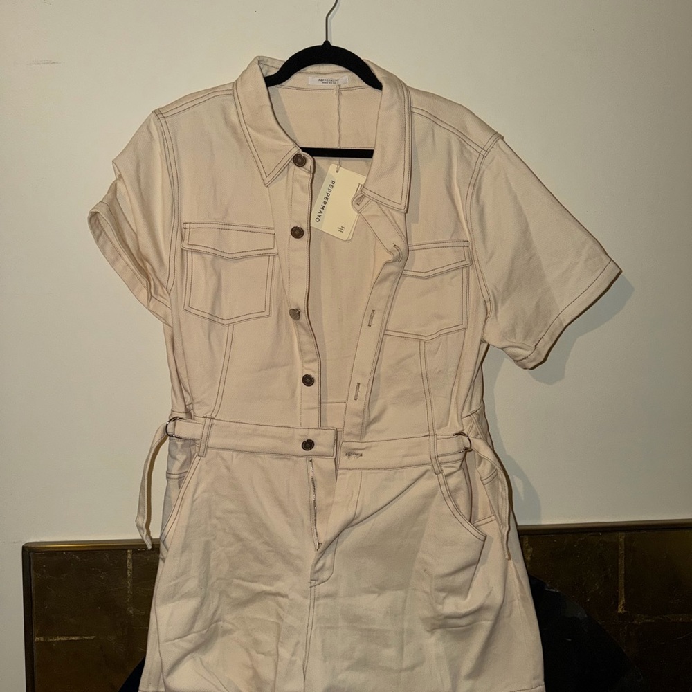 Peppermayo Cream Jumpsuit